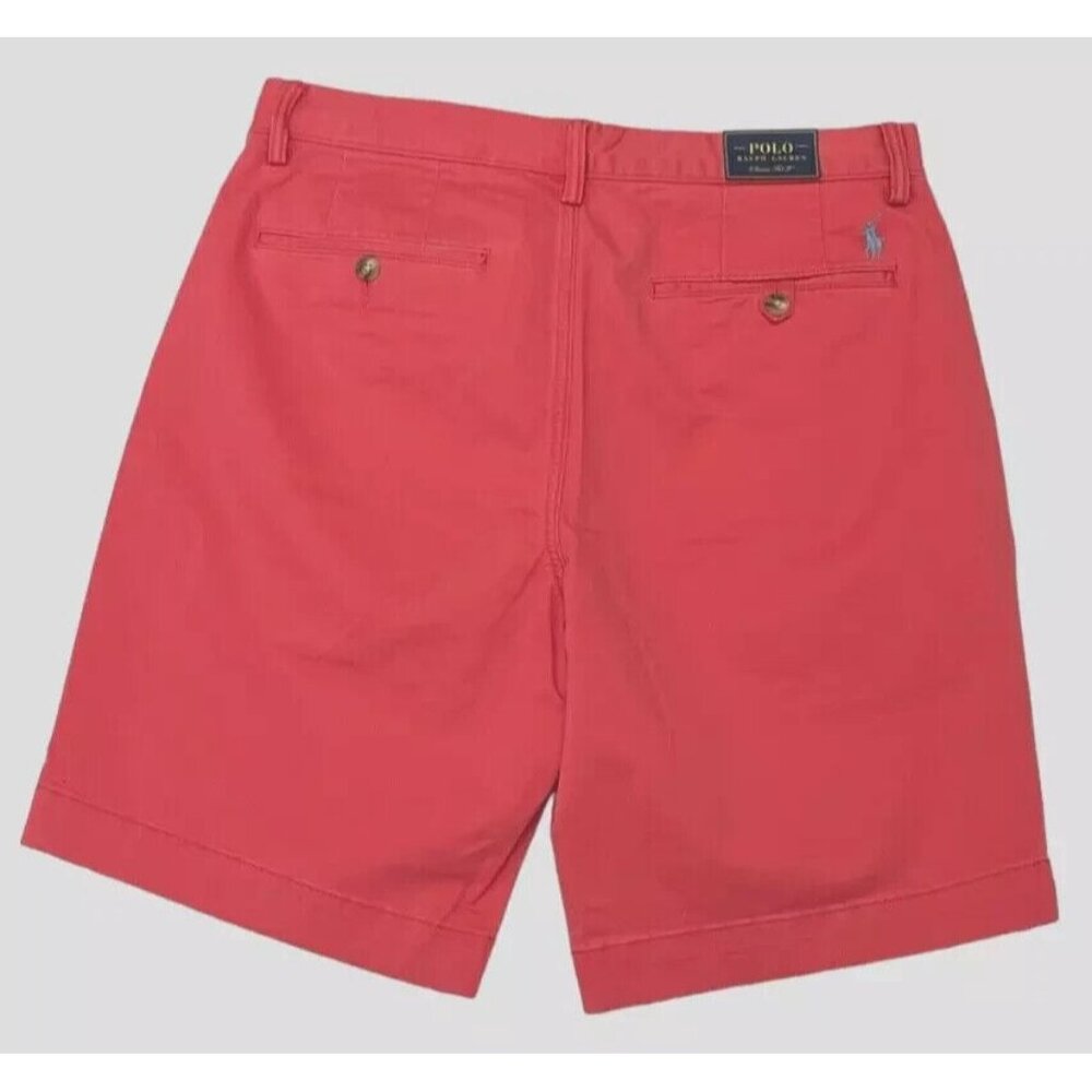 Polo Ralph Lauren Mens Size 30 Starboard Red Classic Fit Stretch 9" Chino Shorts - Picture 2 of 11